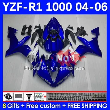 Корпус для YAMAHA YZF R 1 1000 куб. см YZF-1000 YZF1000 9No.17 1000CC YZF R1 Синий белый YZF-R1 YZFR1 2004 2005 2006 04 05 06 Обтекатель