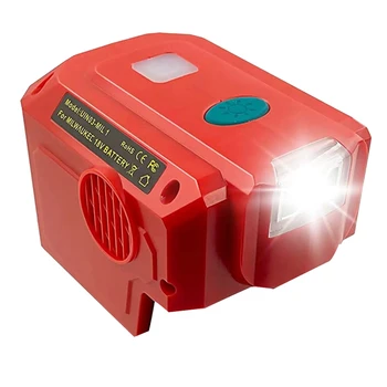 Красный инвертор питания для литиевой батареи Milwaukee 18 В, модифицированный синусоидальный инвертор постоянного тока от 18 В до 120 В переменного тока