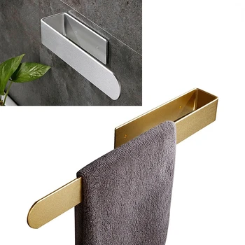 Креативное пространство, алюминиевая вешалка для полотенец для ванной комнаты с однополюсной перфорацией из европейского золота, вешалка для полотенец для ванной комнаты