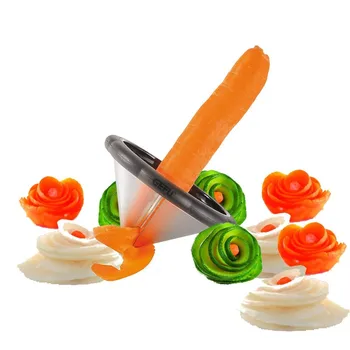 Креативный бигуди для салата, Спиральный нож для нарезки фруктов и овощей, Декоративный резак для цветов, инструмент для вырезания кухонных аксессуаров и гаджетов