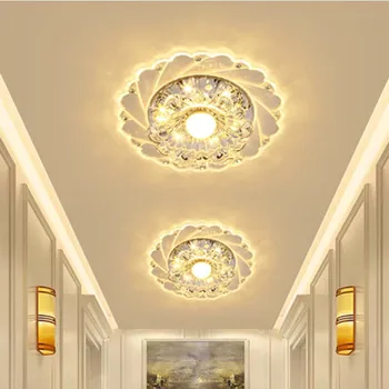 Круглая семицветная лампа для коридора, гостиная, светодиодная веранда, современный потолочный светильник для коридора, холл, встроенный светильник