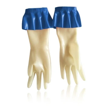 Кружевные перчатки из натурального латекса, темно-синие и прозрачные, размер S-XXL