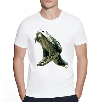 Крутая мужская футболка с принтом Змееголова с короткими рукавами и ядовитой Змеей, повседневные топы, футболка, модная графическая футболка в стиле хип-хоп для мальчиков, мужская футболка