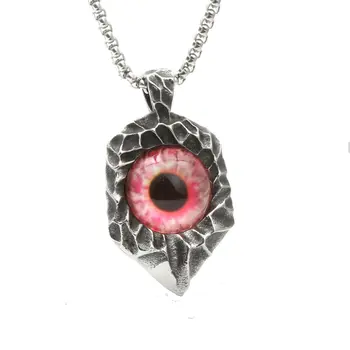 Крутое мужское модное байкерское ожерелье с подвеской Evil Eye из нержавеющей стали для мужчин