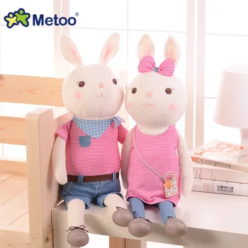 Кукла Metoo, Мягкие плюшевые игрушки, мягкие животные для девочек, милый мультяшный кролик для мальчиков, детский Рождественский подарок на День рождения