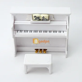 Кукольный домик Мини-имитационная мебель Миниатюрная модель вертикального пианино скамейка музыкальный инструмент реквизит Украшение