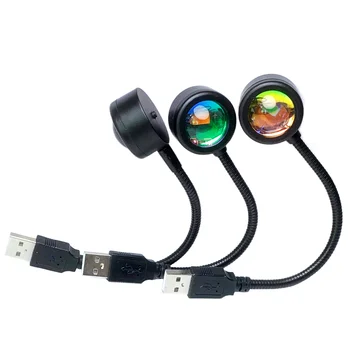 Лампа Rainbow Sunset USB Led проектор Ночник Бар Кафе Украшение атмосферы магазина Освещение для фотосъемки