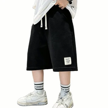 Летние брюки для мальчиков, однотонные короткие штаны для мальчиков в повседневном стиле, детская одежда для подростков 6, 8, 10, 12, 14 лет