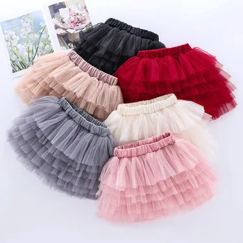 Летние шестислойные газовые юбки для девочек 2023 года, детская танцевальная пачка принцессы, модная сетчатая юбка для родителей и детей, юбка для торта для подростков