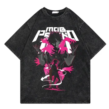 Летняя новая футболка Mob Psycho 100, футболки с героями мультфильмов, мужские модные забавные топы в стиле хип-хоп, брендовые повседневные мужские футболки