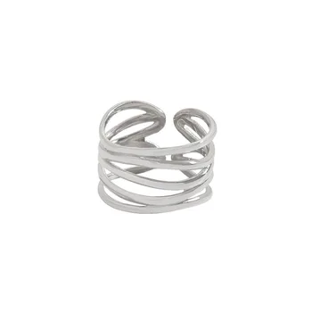 Маленький и роскошный дизайн, минималистичное геометрическое многослойное заводное кольцо, женское кольцо из серебра 925 пробы
