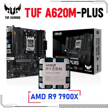 Материнская плата ASUS TUF GAMING A620M-PLUS DDR5 Socket AM5 с процессором AMD Ryzen 9 7900X CPU Combo Настольная Материнская плата DDR5 128 ГБ