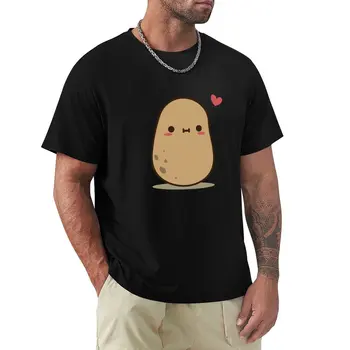 Милая футболка Potato in love, пустые футболки, футболка для мальчика, эстетичная одежда, мужские забавные футболки