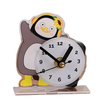 Милые настольные часы с принцессой и пингвином, мультяшный настольный будильник, декоративные часы для детской комнаты.