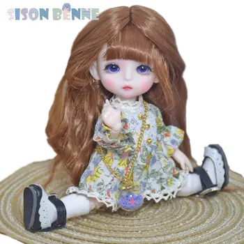 Мини-кукла SISON BENNE для девочки с Туфлями, Париками, Макияжем для лица, Полный набор, Милая Кукла, Детские Игрушки