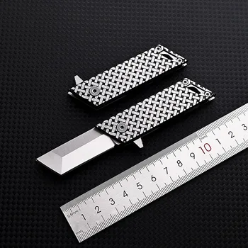 Мини-складной нож из нержавеющей стали D2 Стальной Мультитул для выживания в кемпинге EDC Инструмент Брелок Подвеска Распаковка Карманного ножа