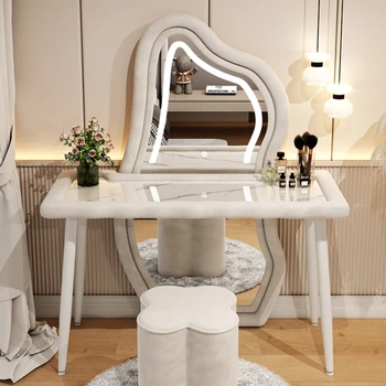 Минималистичный Туалетный столик для спальни Шкаф для хранения Роскошного Туалетного столика для макияжа Со Светодиодным зеркалом Tocador Mueble Nordic Furniture YY50VT