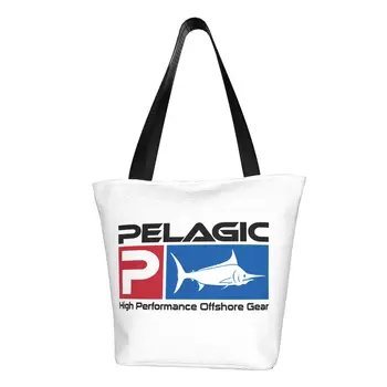 Многоразовая хозяйственная сумка для пелагической рыбалки, женская холщовая сумка-тоут, прочные сумки для покупок в виде рыбацкой рыбы, подарочные продукты для покупок