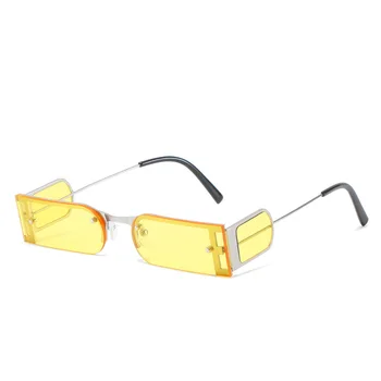 Модные Винтажные Прямоугольные солнцезащитные очки в небольшой оправе, Мужские Женские 2021, Роскошные Брендовые Дизайнерские Солнцезащитные очки для путешествий, Женские UV400 Оттенков