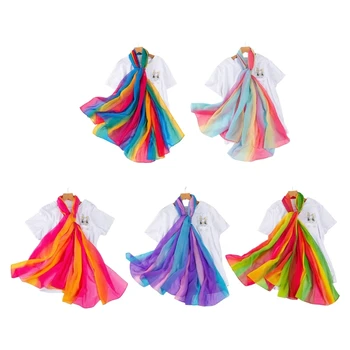 Модный летний приморский шарф для женщин, мягкая обертка цвета радуги, повседневные крутые шарфы, шали, платки, женские принадлежности