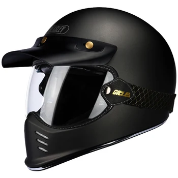 Мотоциклетный шлем, Женские, мужские Профессиональные шлемы для мотокросса, Велосипедный шлем, сертифицированный Moto DOT, Ретро Винтажный мотоциклетный шлем