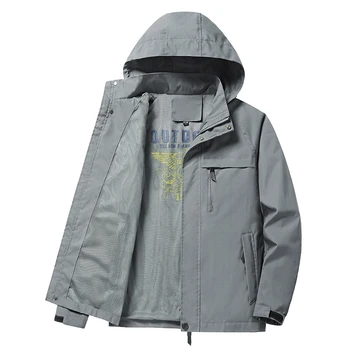 Мужская высококачественная спортивная куртка для активного отдыха, Альпинистская штормовая одежда, куртка на молнии с капюшоном, ветровка, куртка оверсайз 8XL