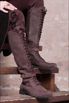 Мужская средневековая обувь из искусственной кожи, ботильоны Средневековья, ботинки Викторианского Ренессанса