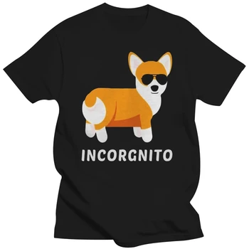 Мужская футболка с забавным корги, футболка с забавным животным Incorgnito (1), крутая футболка с принтом, футболки, топ