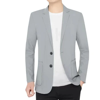 Мужские блейзеры S-4XL, мужской пиджак, негабаритная однотонная деловая повседневная осенне-зимняя куртка, мужская одежда, свадебный костюм, пальто