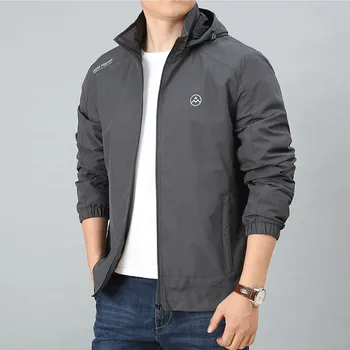 Мужские куртки 2023 Весна-осень, повседневная спортивная куртка с капюшоном с длинным рукавом, Походная, кемпинговая, тонкая ветровка, пальто, мужские куртки