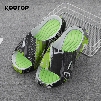 Мужские летние тапочки KEEROP 2023, мягкие тапочки из ЭВА для занятий спортом на открытом воздухе, модные мужские шлепанцы, мужская обувь на платформе