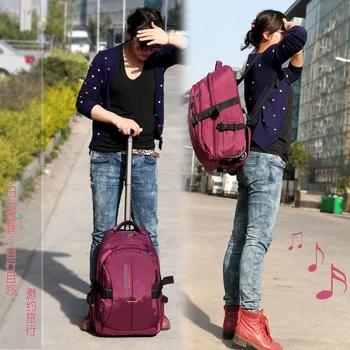 Мужской рюкзак-тележка, дорожная сумка на колесиках, вещевые сумки большой емкости, багажные рюкзаки, школьные сумки для колледжа Для женщин и подростков