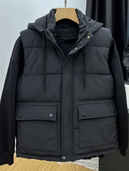 Мужской хлопковый жилет для пожилых людей, осенне-зимние теплые куртки без рукавов, мужской ветрозащитный повседневный жилет, куртка с хлопковой подкладкой, одежда