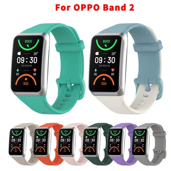 Мягкий силиконовый ремешок для часов OPPO Band 2 в официальном стиле, оригинальный смарт-браслет для oppo band2, сменный браслет, браслет-пояс
