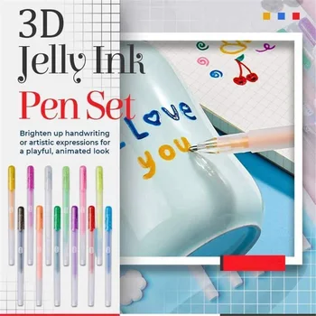 Набор 3D желейных ручек 6шт, яркий цветной художественный маркер, Флуоресцентная гелевая ручка для граффити, Подарочные маркеры для рисования, Маркеры, канцелярские принадлежности