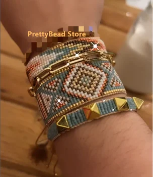 Набор браслетов из бисера Miyuki, ювелирный подарок, плетеный браслет своими руками, женские аксессуары, ювелирные изделия ручной работы, Pulsera