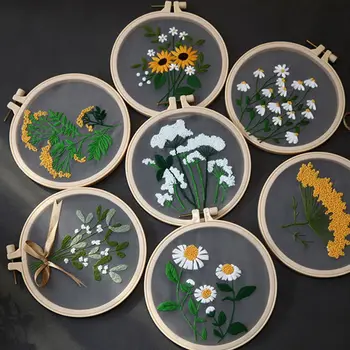 Набор для вышивания из сетки с цветочным узором 