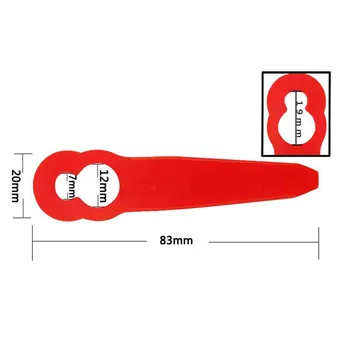 Набор пластиковых лезвий Красный Стриммер 12мм * 7мм 40 шт./компл. Аксессуары длиной 83 мм Триммер для травы Пластиковый Сменный триммер