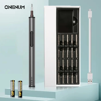 Набор прецизионных электрических отверток ONENUM, перезаряжаемая литиевая батарея, набор для ремонта ручных и автоматических инструментов