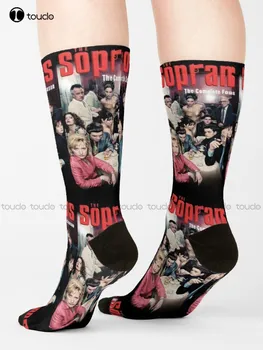 Наклейки Sopranos Sopranos Носки Футбольные носки молодежные носки для мальчиков мультяшные носки для уличного скейтборда 360 ° Цифровая печать Ретро