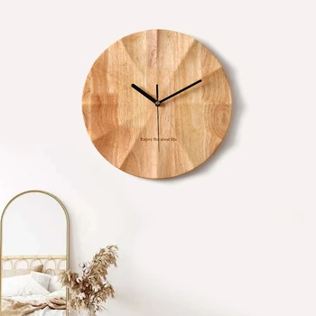 Настенные часы из массива дерева, часы для гостиной, столовой, подвесные настенные часы, деревянные японские простые креативные часы