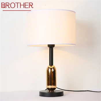 Настольные лампы BROTHER Современный простой дизайн, настольные лампы из ткани со светодиодной подсветкой, декоративные для дома