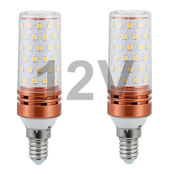 Низковольтная светодиодная лампа E14 переменного/ постоянного тока 12 В-24 В, Лампа-канделябр с малым основанием E14, Винтовое основание E14, Без регулировки яркости, Упаковка из 2 штук