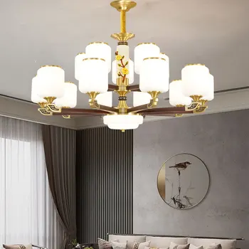 Новая люстра в китайском стиле, лампа в гостиной, медное украшение дома, лампа для столовой, главный свет в холле