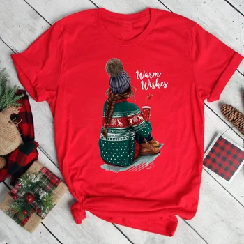 Новая футболка с Рождеством Христовым, женская модная футболка с изображением рождественской елки, футболки с кавайным рисунком, Женские повседневные милые топы, футболки