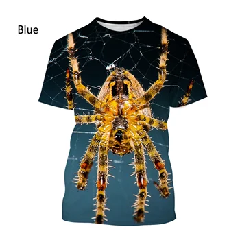 Новинка, футболка Spider 3D, мужская модная повседневная футболка с короткими рукавами, летняя рубашка в стиле харадзюку, топ