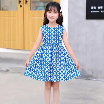Новое детское летнее платье для девочек с цветочным рисунком 2023 года выпуска