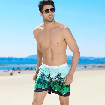 Новое поступление пляжных мужских шорт с принтом кокосовой пальмы.