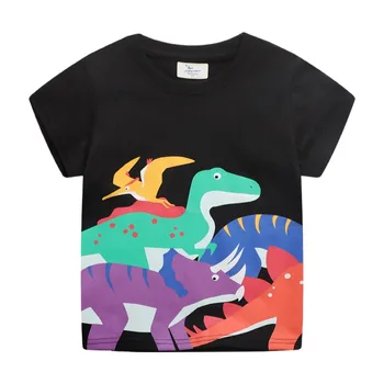 Новое поступление футболок с динозаврами для мальчиков и девочек, летняя одежда, хит продаж, футболки с милыми животными, детские топы с короткими рукавами