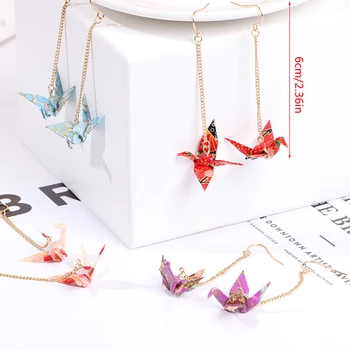 Новые Женские Серьги Origami Blings Bird Drop Длинные Висячие Серьги Элегантные Серьги-Подвески Для Девочек Модные Свадебные Украшения Для Ушей